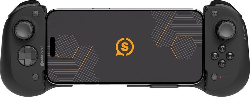 SCUF وحدة تحكم الألعاب المحمولة اللاسلكية NOMAD لجهاز آيفون – دعامات قابلة للتخصيص – عصي تحكم مضادة للانزلاق – اتصال بلوتوث 5.0 – تحكم عن بعد PS، Xbox Game Pass، Apple Arcade، Steam Link – أسود - Image 1